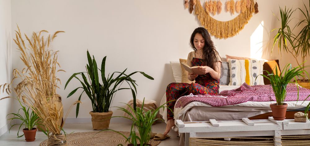 decoracion boho chic plantas
