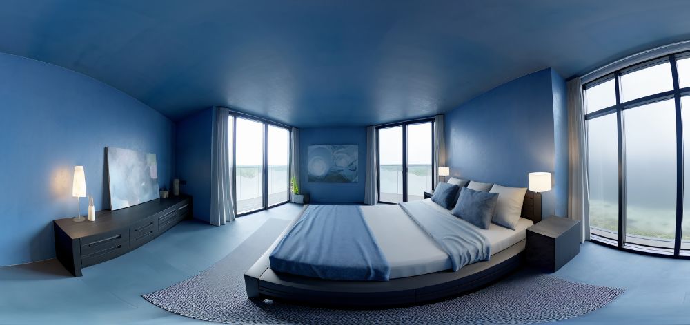 dormitorio color azul dormir
